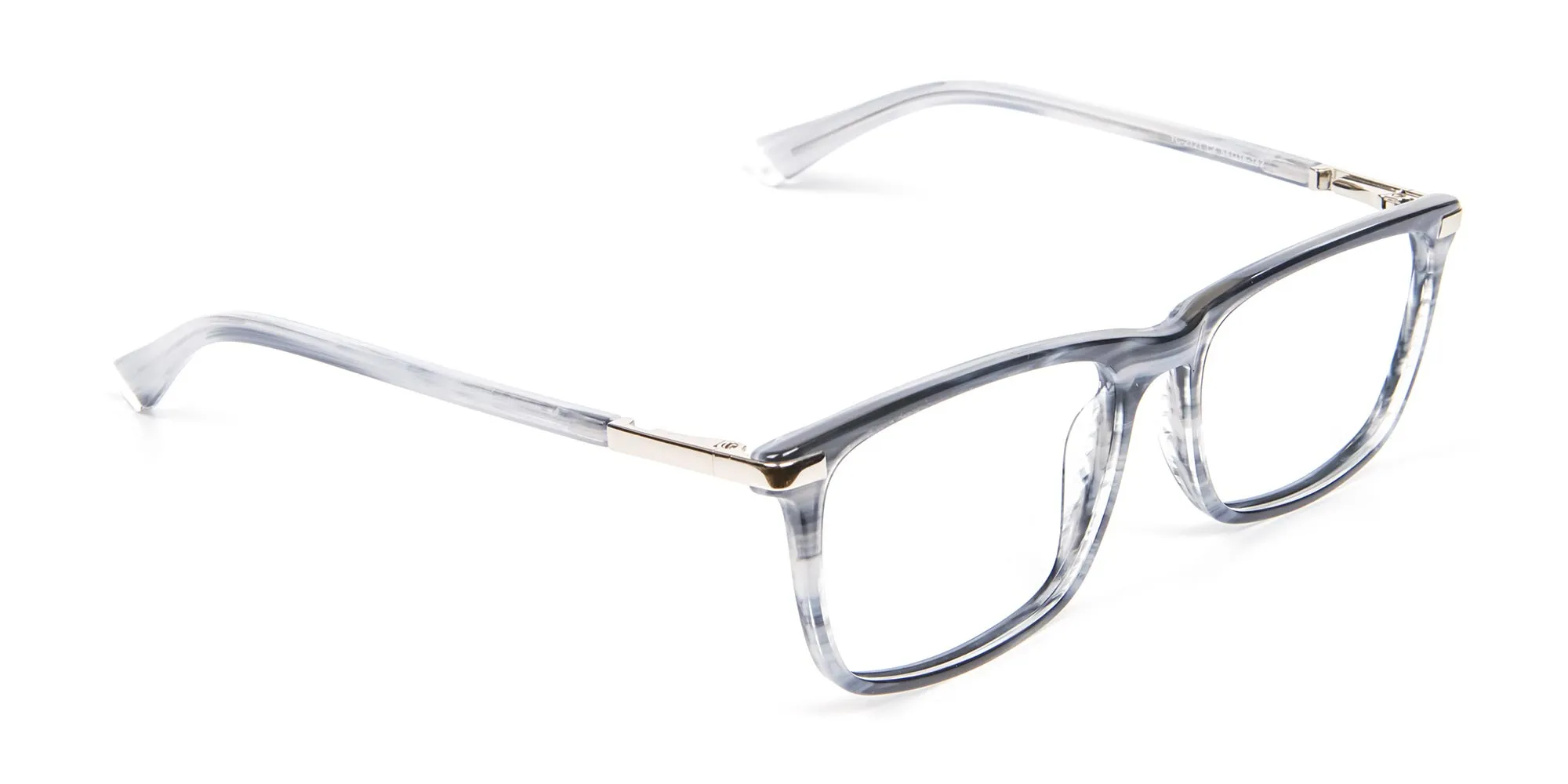 Rectangular Glasses in Grey and Blue - 2