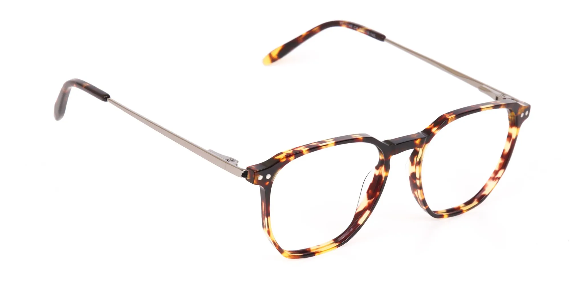 Tortoise Geometric Glasses Frame Unisex-2