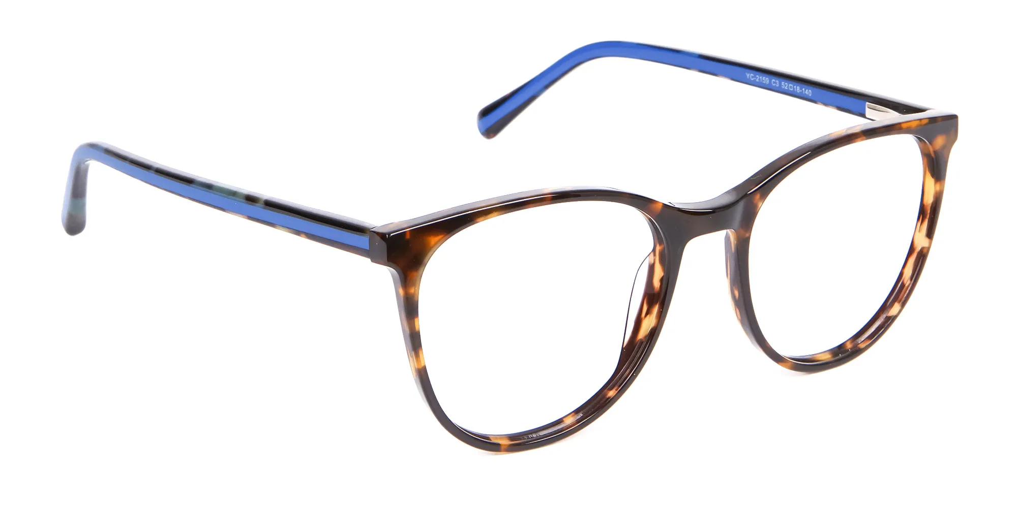 Fashion Round Frame in Tortoiseshell & Blue - 2