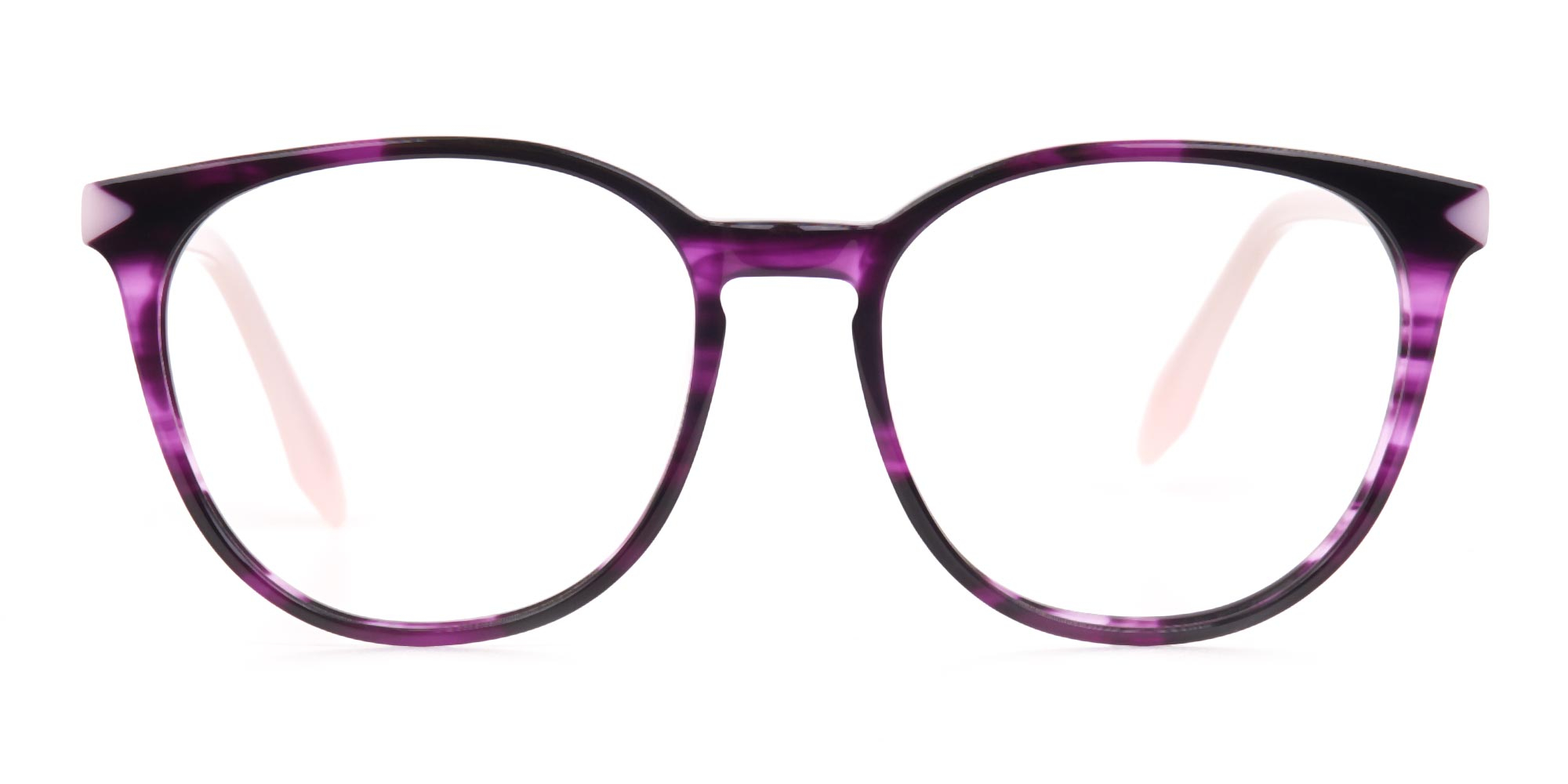 Marble Purple and Nude Pink Round glasses Women-1