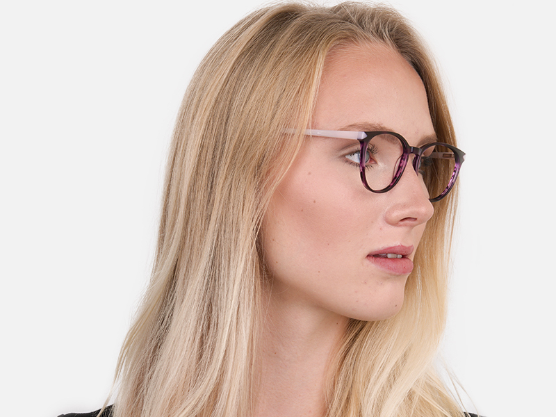 Marble Purple and Nude Pink Round glasses Women-1