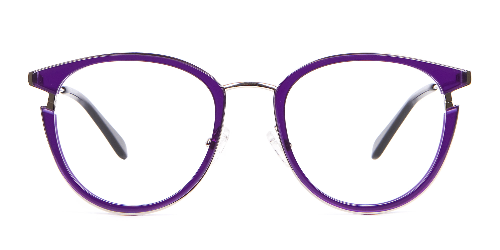 Violet Purple Retro Round Frame-1
