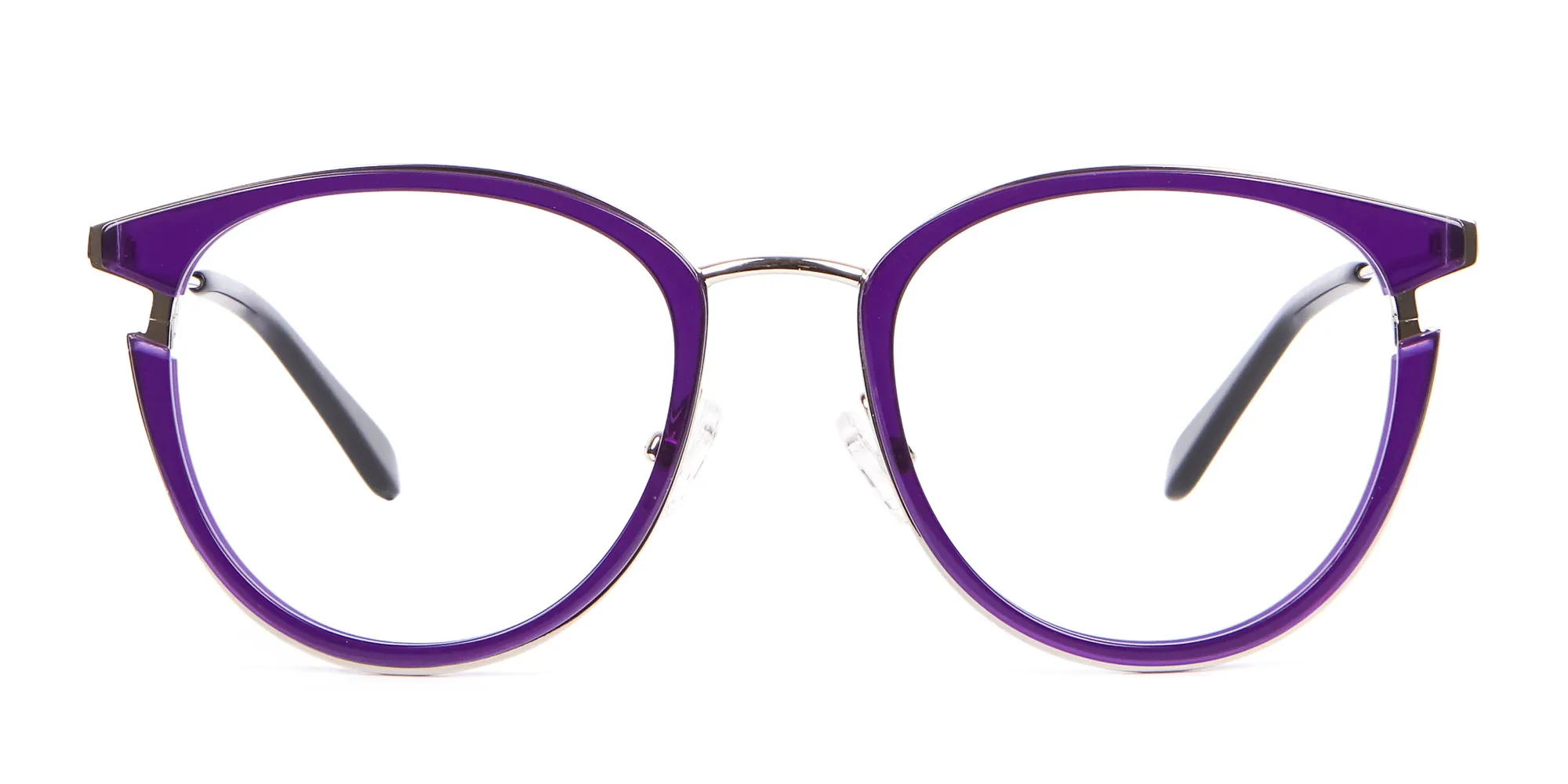 Violet Purple Retro Round Frame-2