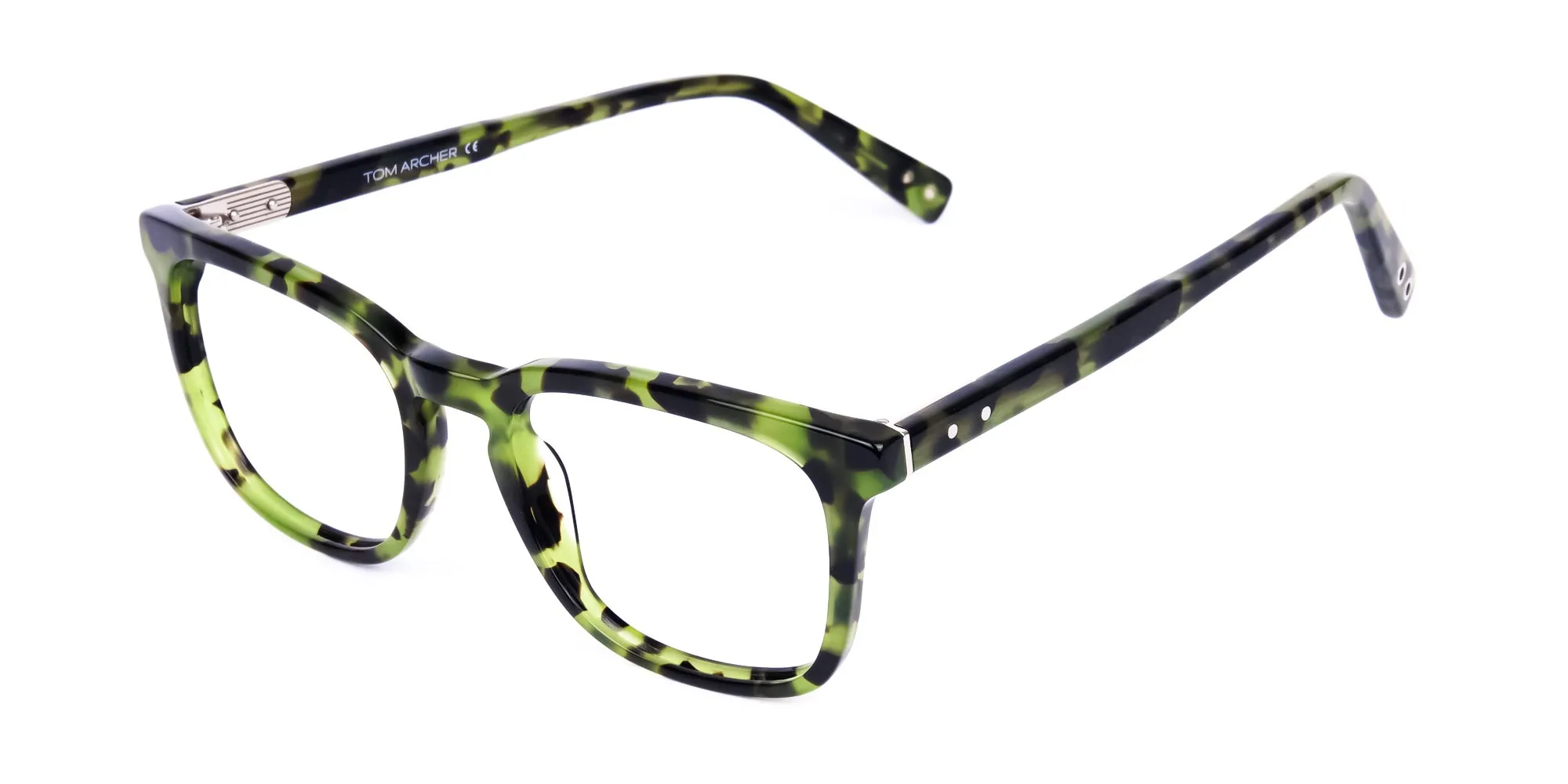 Green Tortoise Square Glasses Frame-2