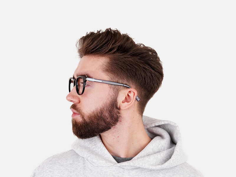 Wayfarer Round High-Grade Thick Black Translucent Blue Glasses - 1