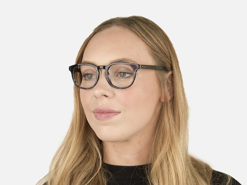 Round Ocean Blue Tortoise Handmade Acetate glasses - 1