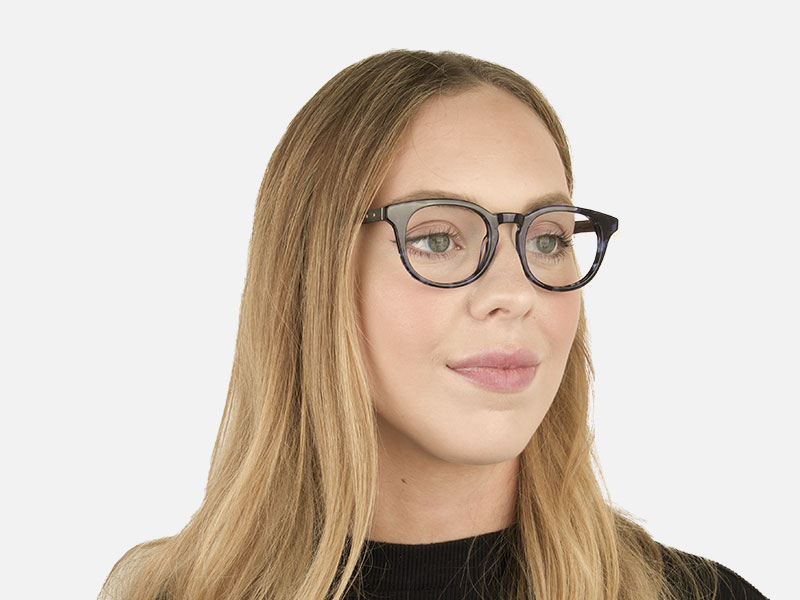 Round Ocean Blue Tortoise Handmade Acetate glasses - 1