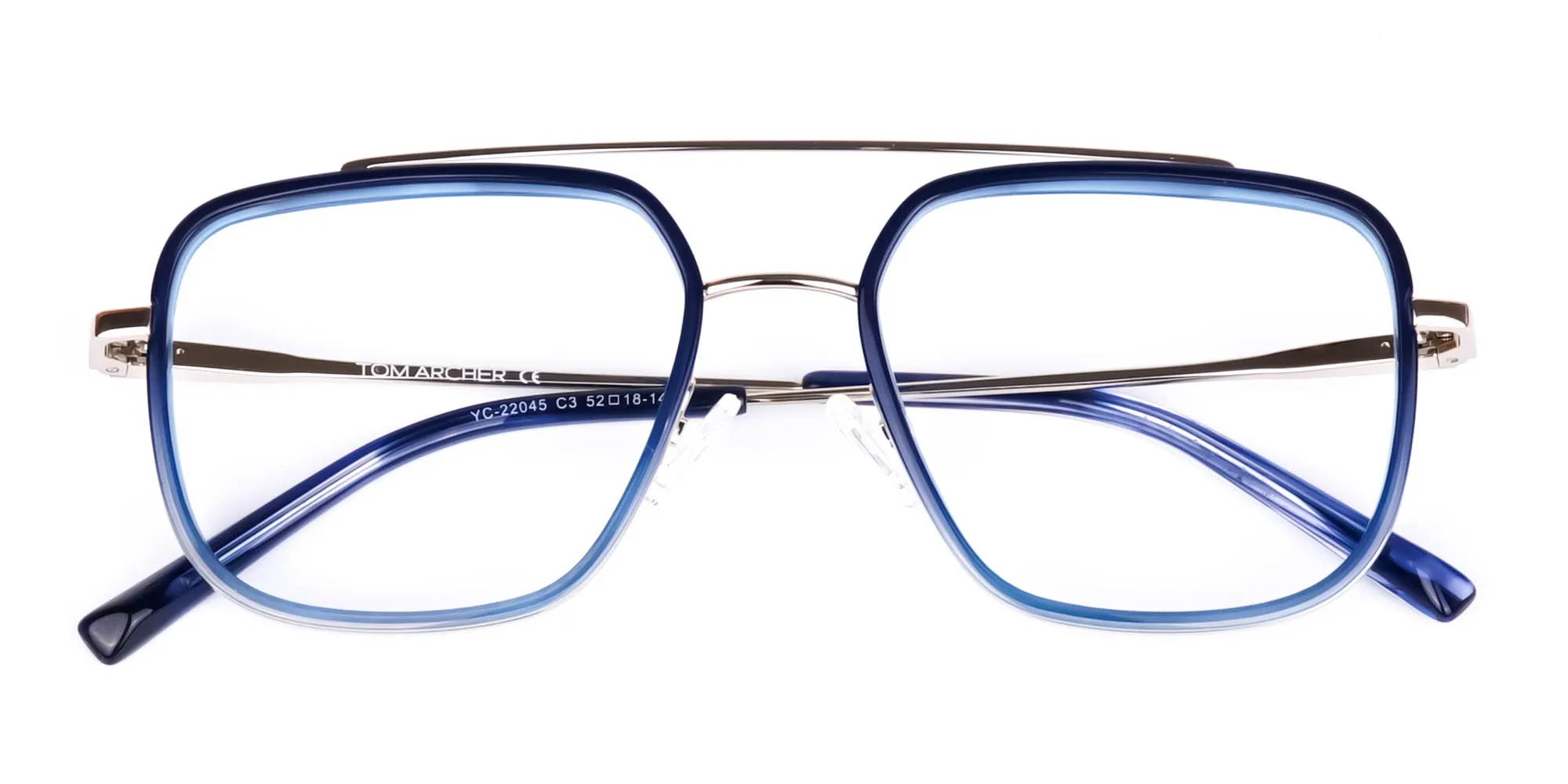 Navy Blue and Silver Pilot Glasses-2