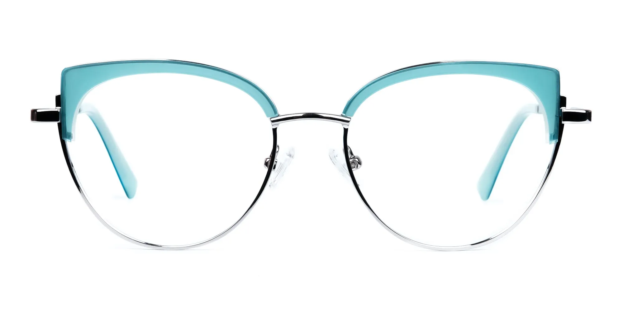 Blue and Silver Cat Eye Glasses Frame-2