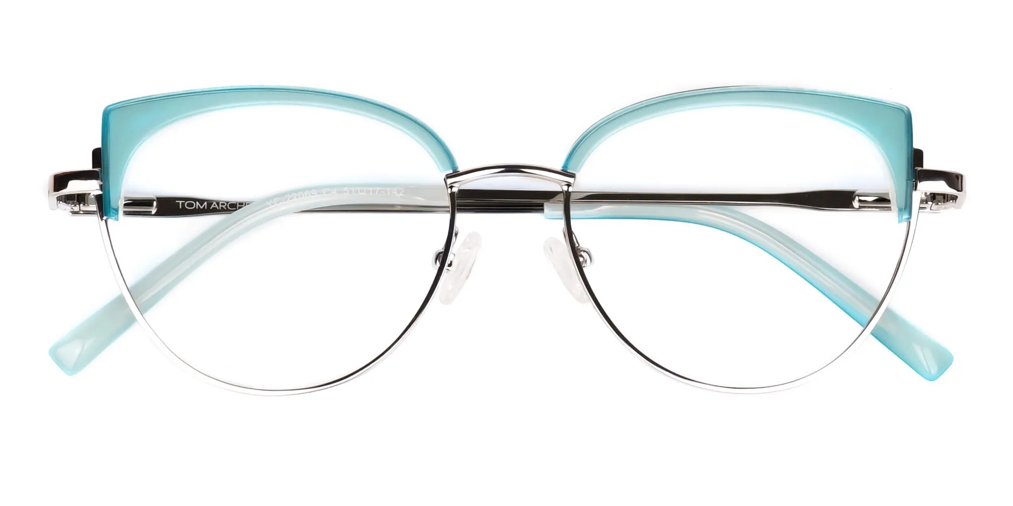 Blue and Silver Cat Eye Glasses Frame-2