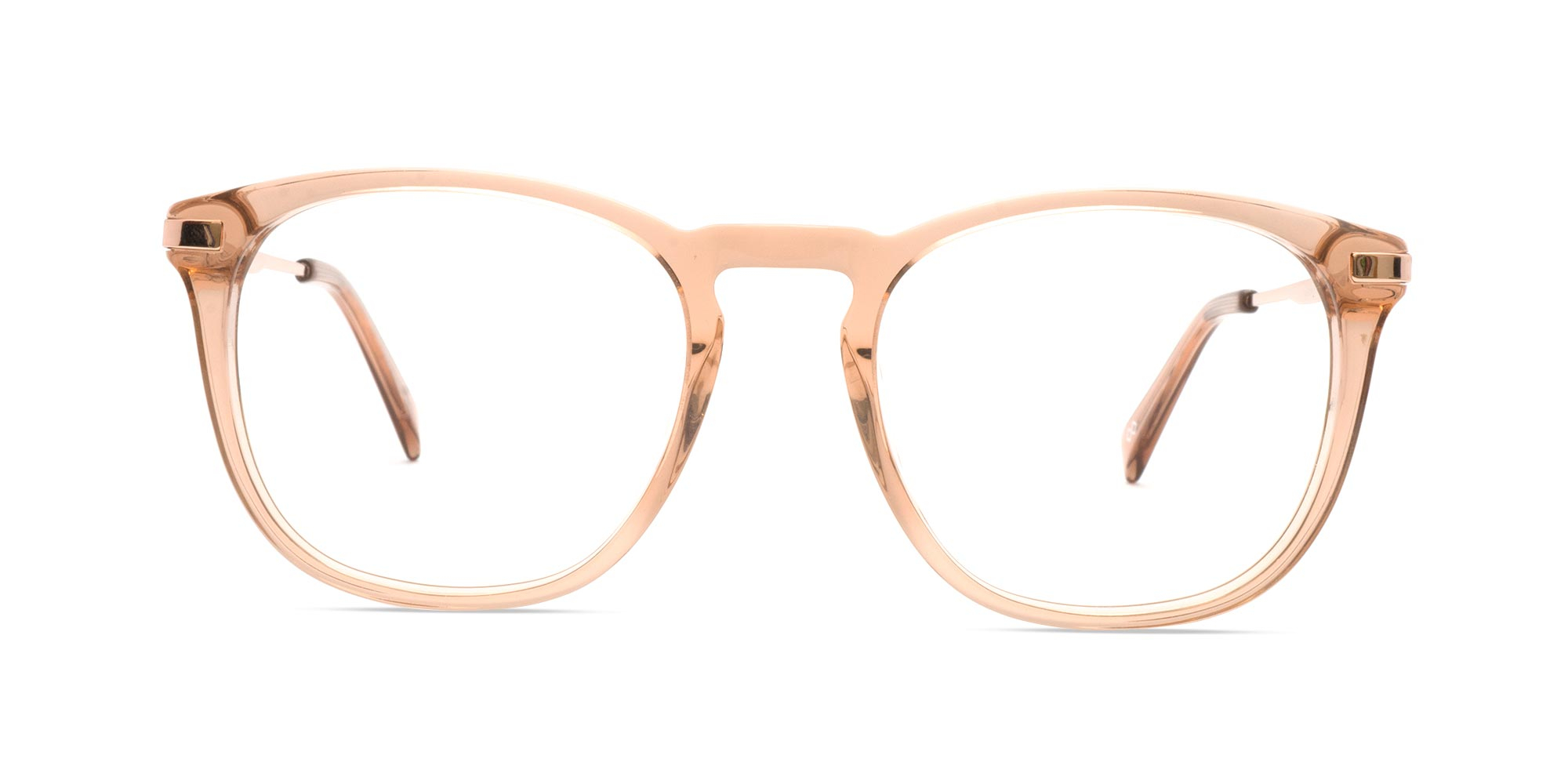 Crystal Brown & Gold Eyeglasses For Men & Women-1