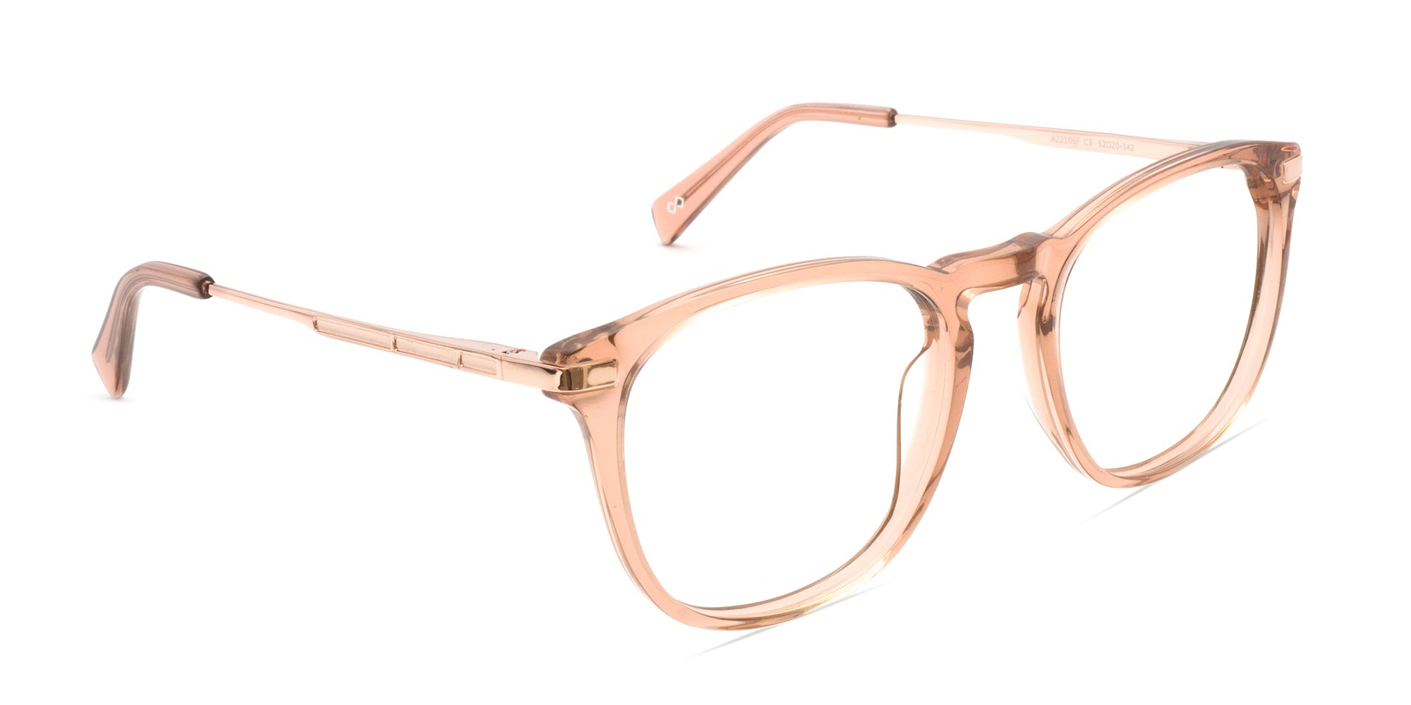 Crystal Brown & Gold Eyeglasses For Men & Women-1