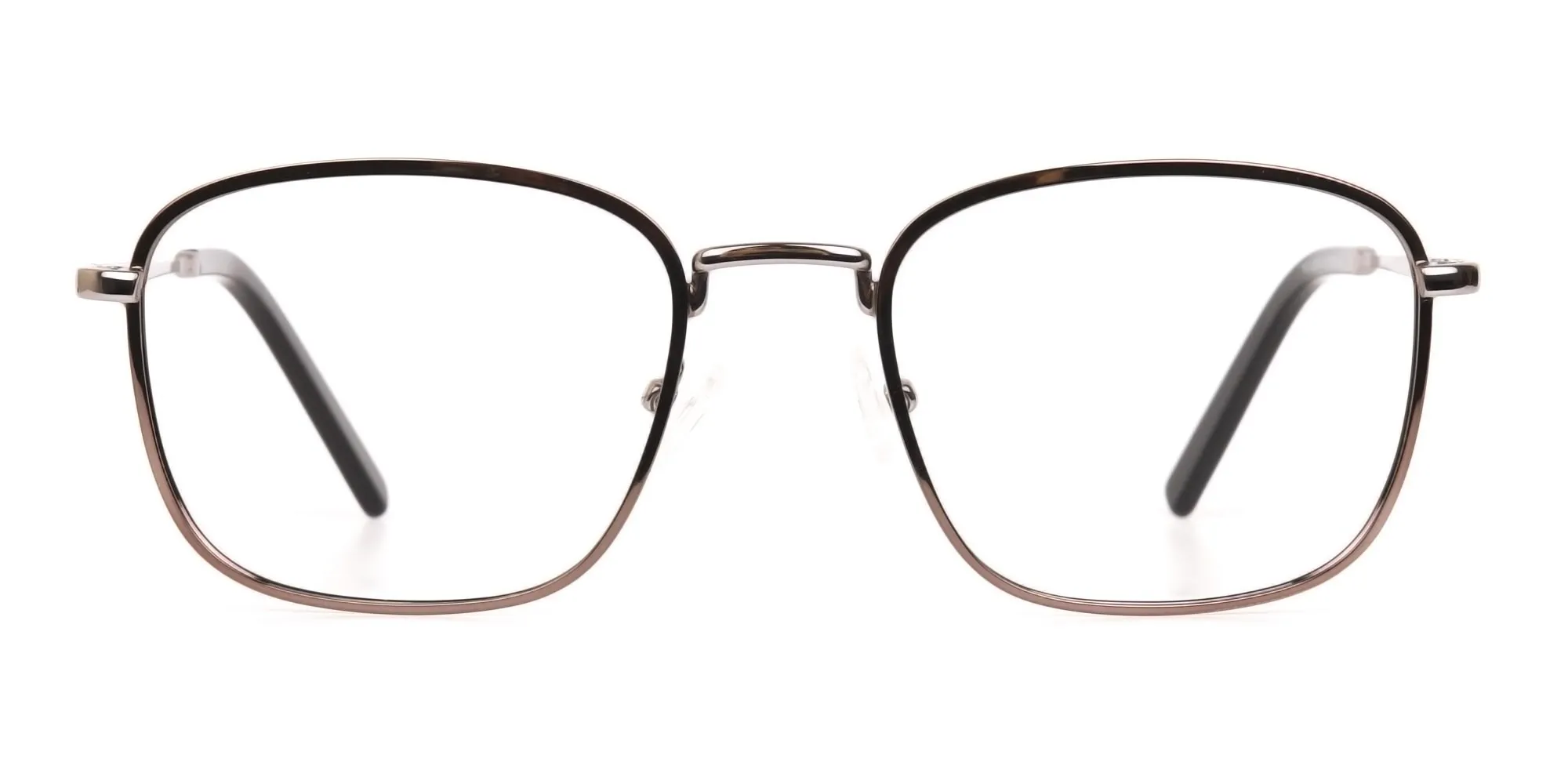 Full-Rim Gunmetal Square Glasses Frame Unisex-2