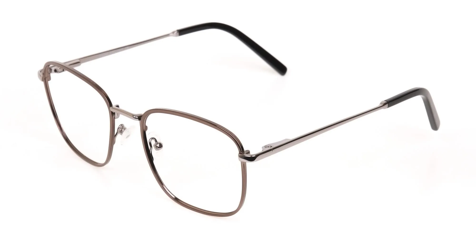 Full-Rim Gunmetal Square Glasses Frame Unisex-2