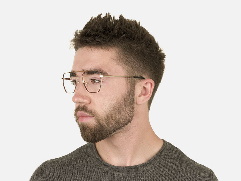 Black  and Gold Aviator  Wire Frame Glasses Men Women - 1