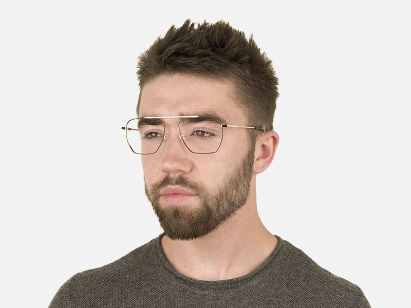 Black  and Gold Aviator  Wire Frame Glasses Men Women - 1
