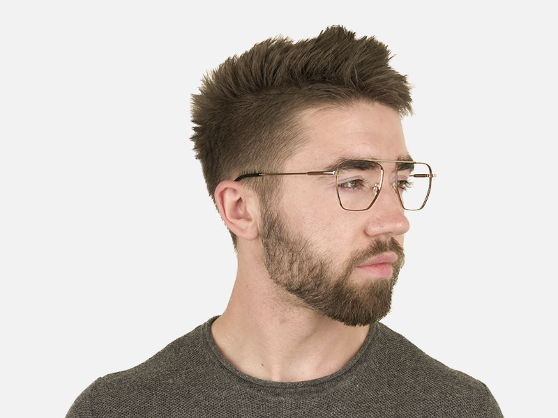 Black  and Gold Aviator  Wire Frame Glasses Men Women - 1