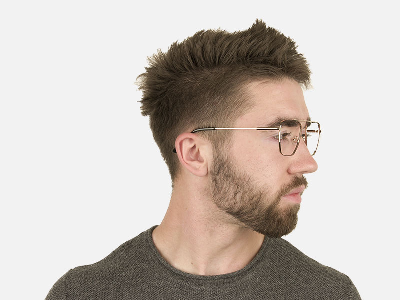 Black  and Gold Aviator  Wire Frame Glasses Men Women - 1