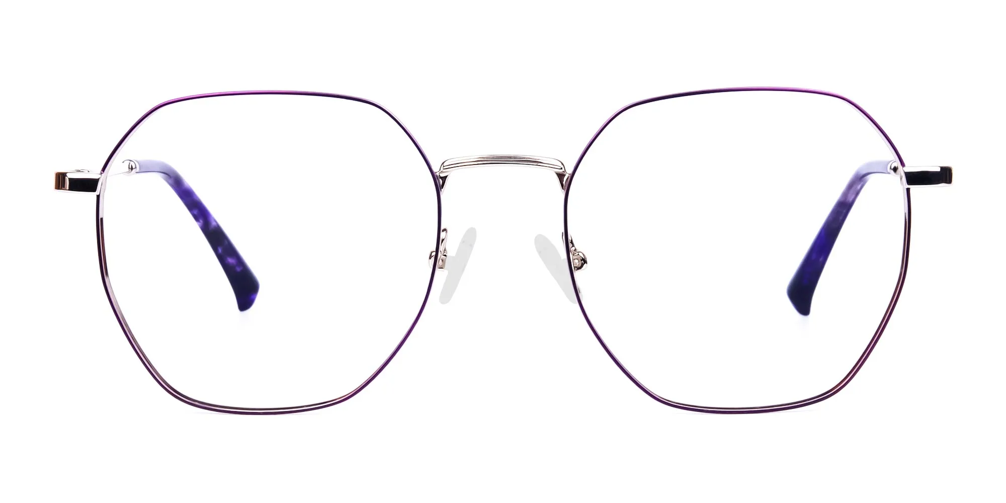 Dark Violet and Silver Geometric Glasses-2