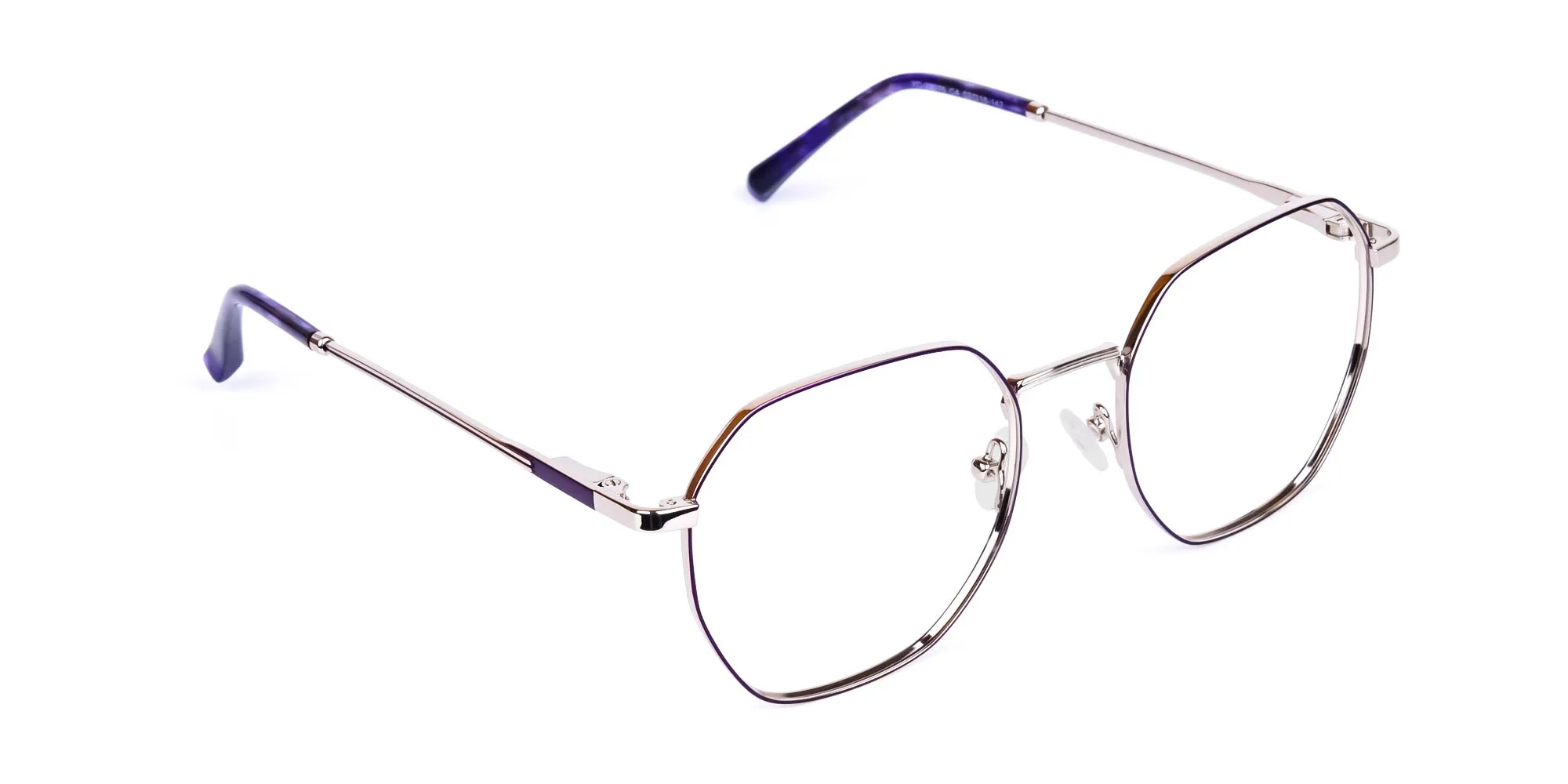 Dark Violet and Silver Geometric Glasses-2