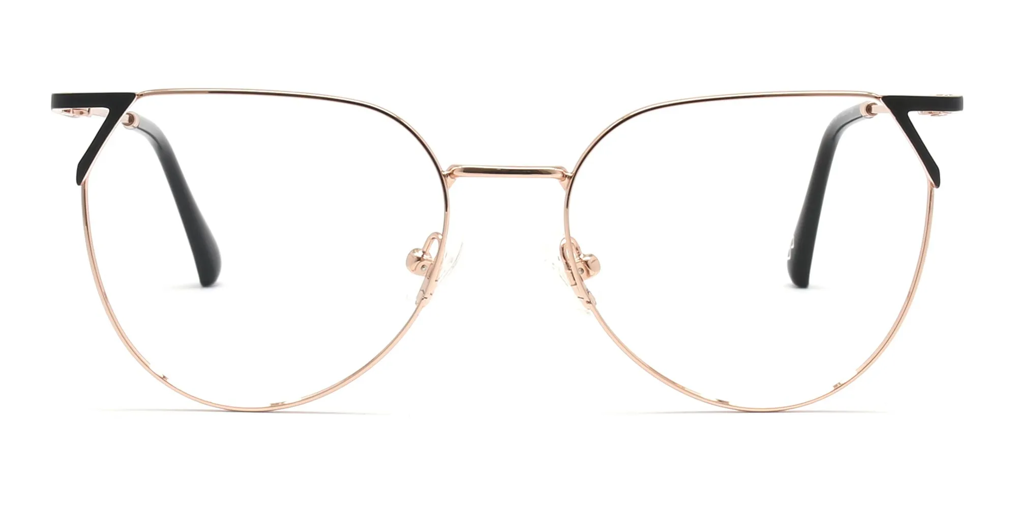 cat eye gold frame glasses-2