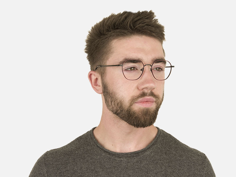 Black Red Geometric Glasses in Hexagon Shape - 1