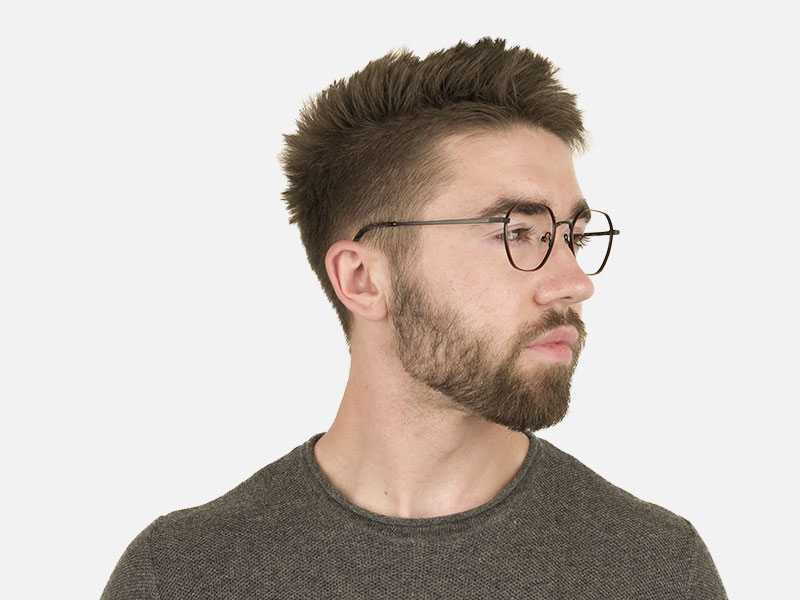 Black Red Geometric Glasses in Hexagon Shape - 1