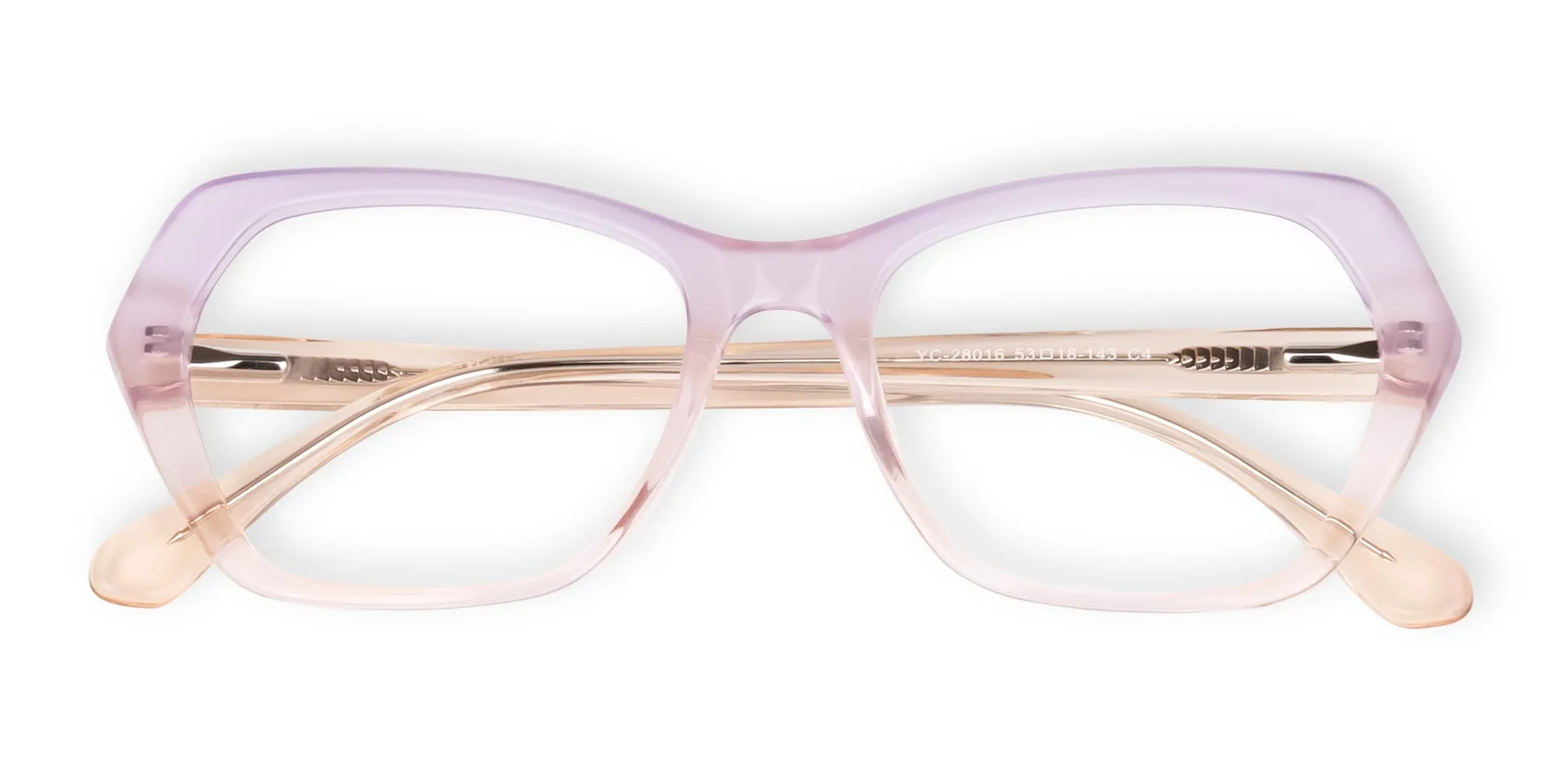Crystal Purple and Nude Cat Eye Glasses-2