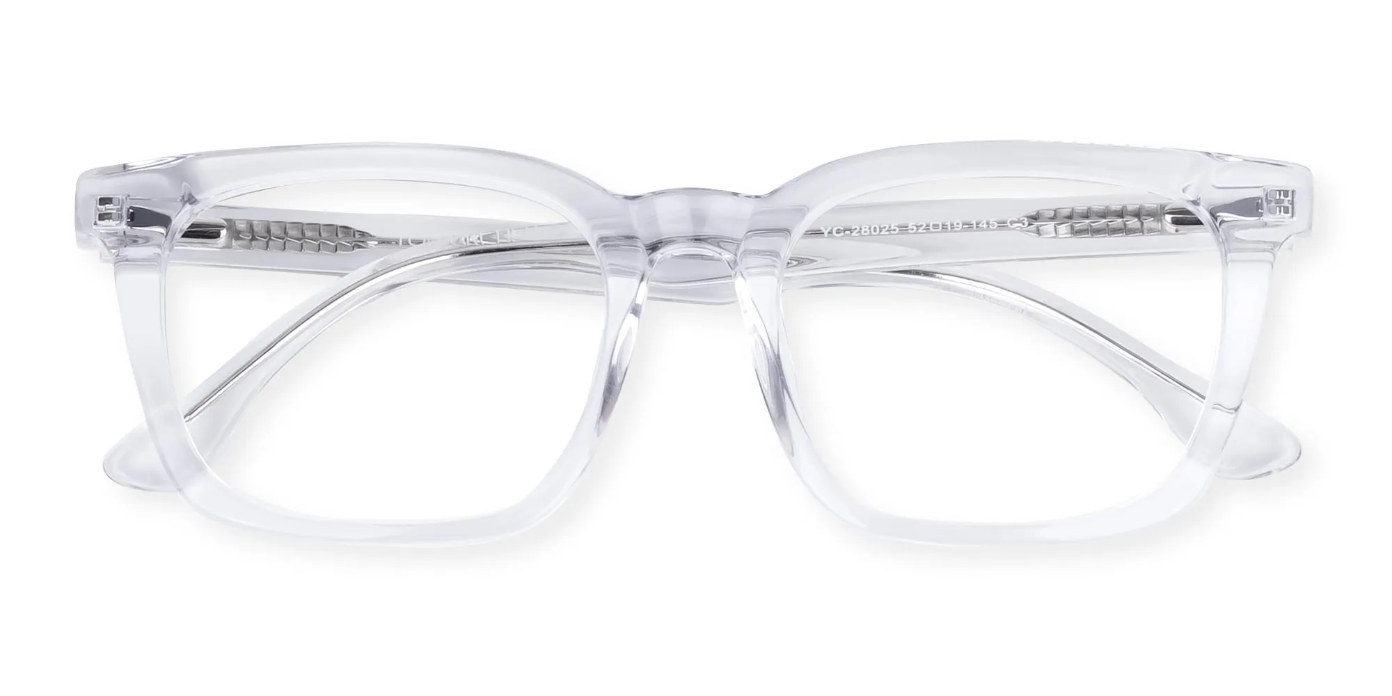 Crystal Clear Wayfarer Glasses-2