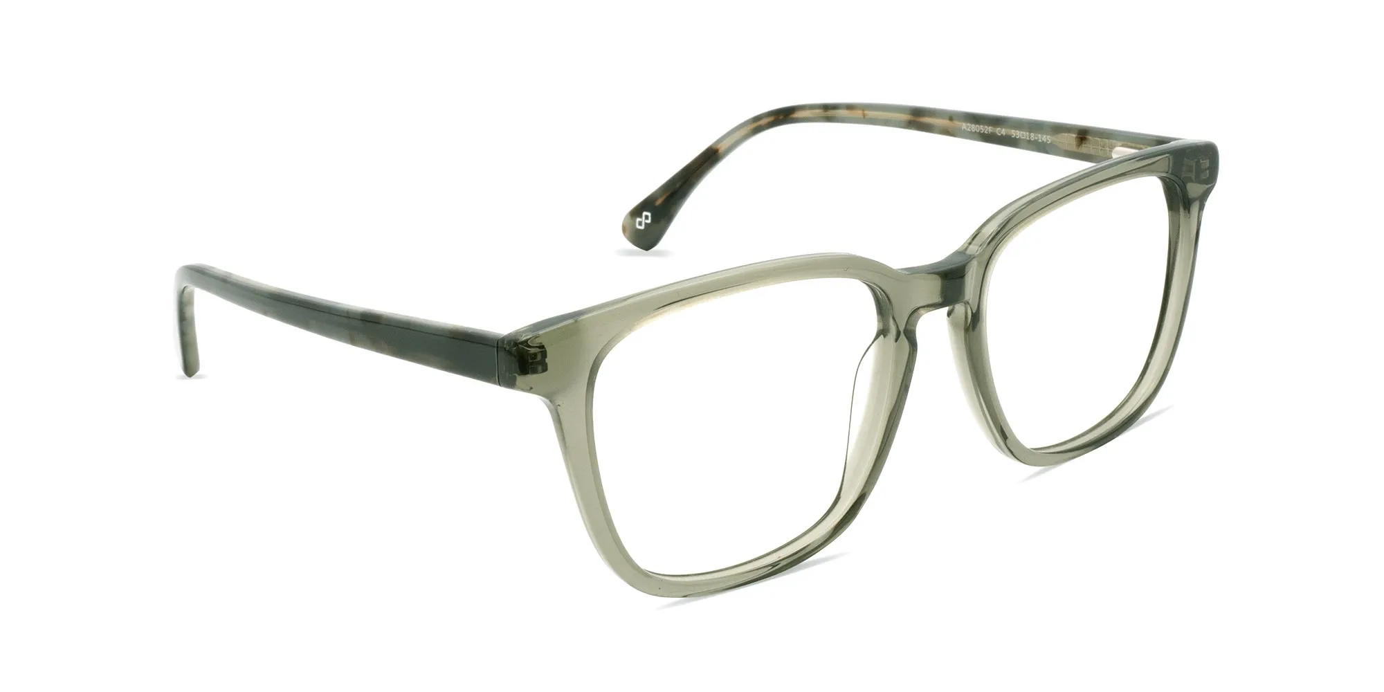 Crystal Smoke Green Square Glasses-2