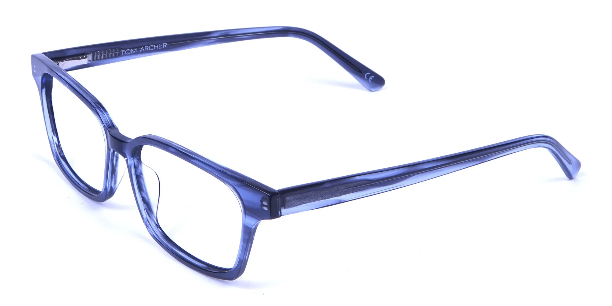 Marbled Grey Rectangular Glasses  -1