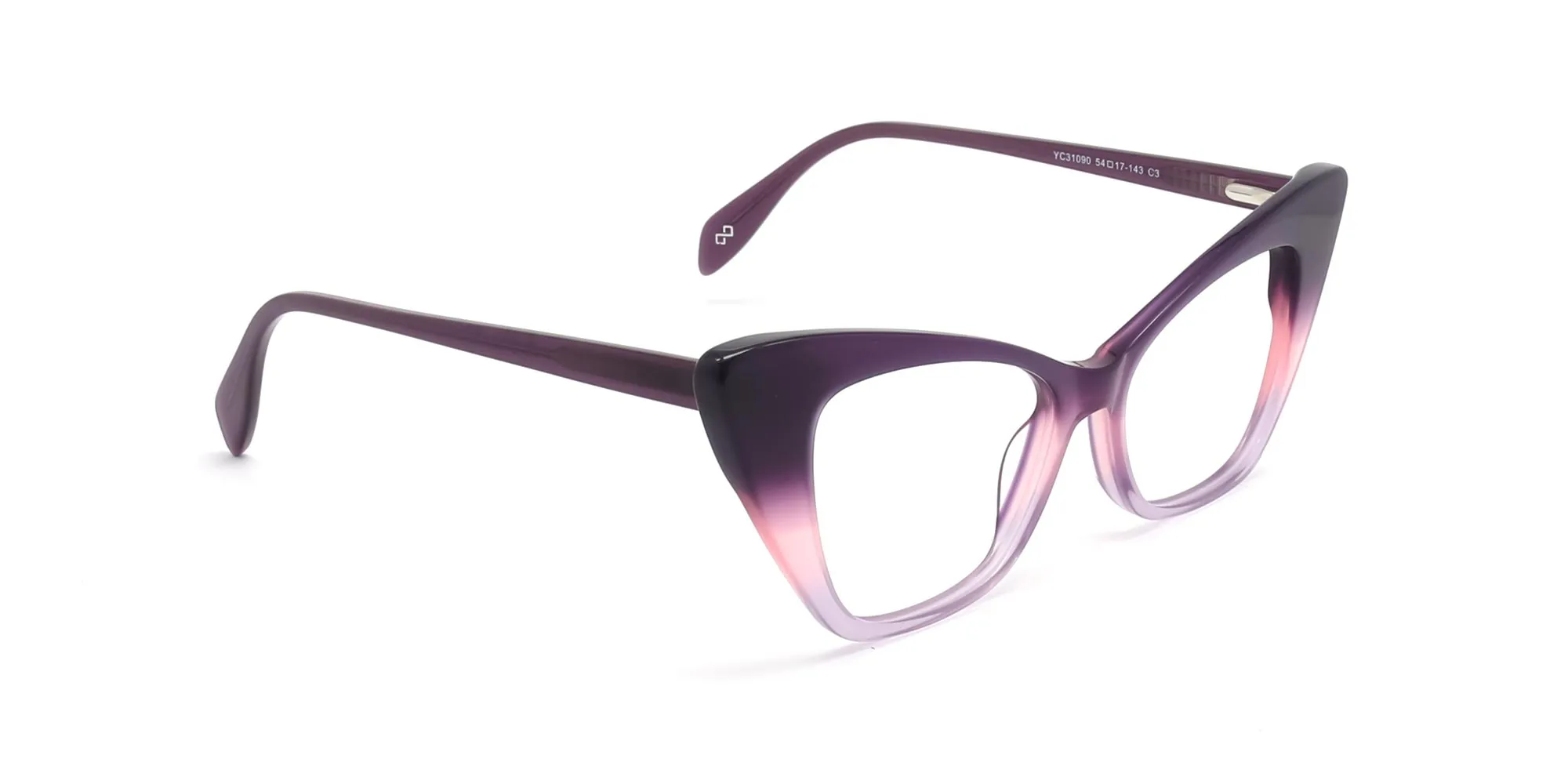 Retro Purple Thick Cat Eye Glasses-2