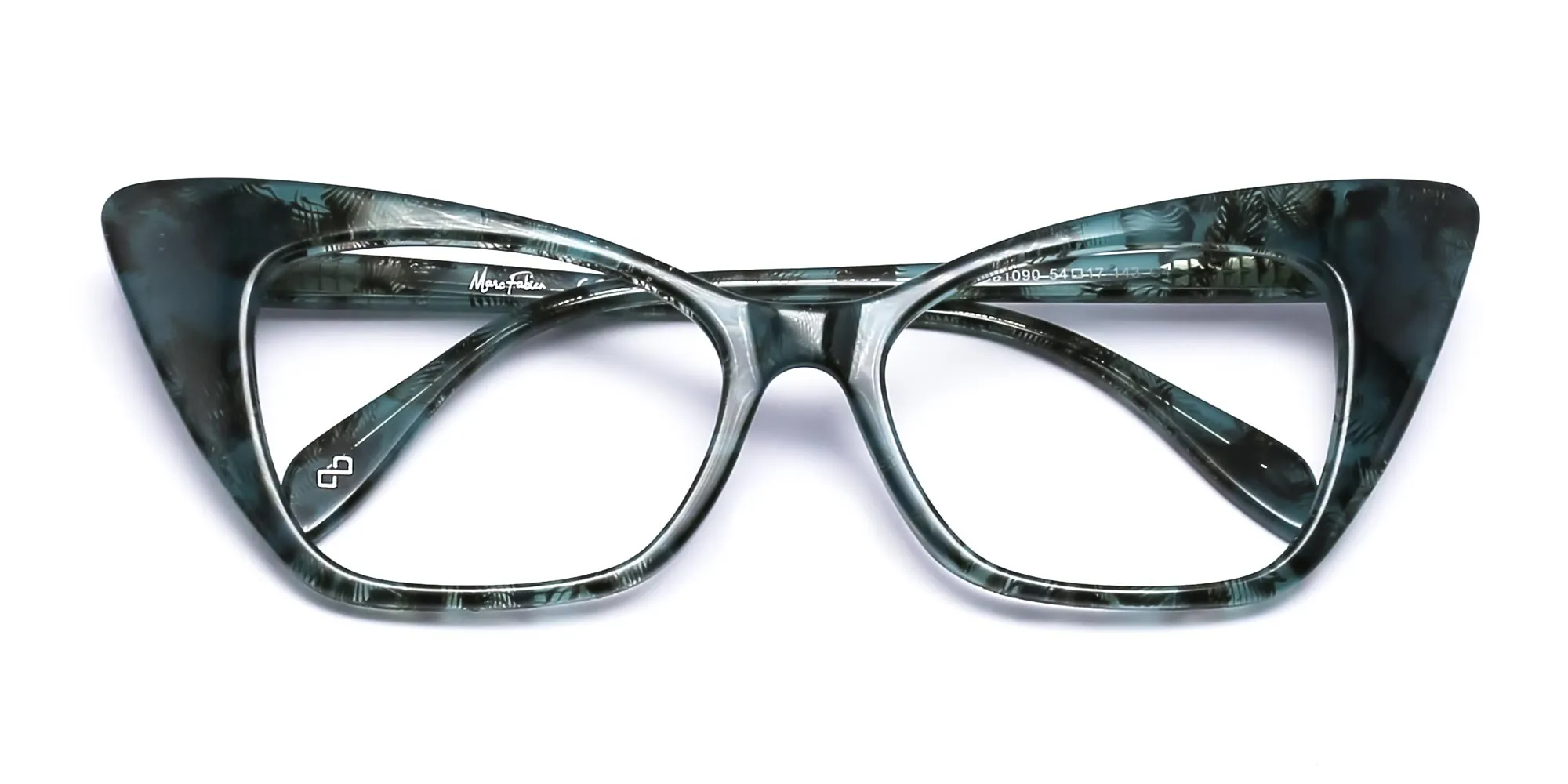 Retro Green Thick Cat Eye Glasses-2