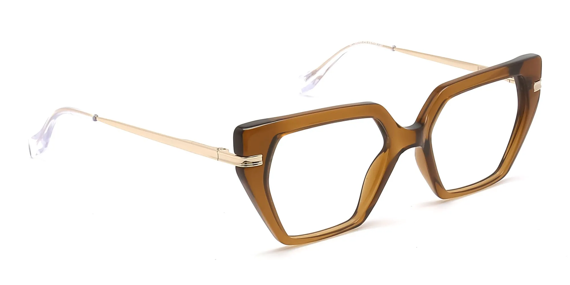 brown thick frame cat eye glasses-2