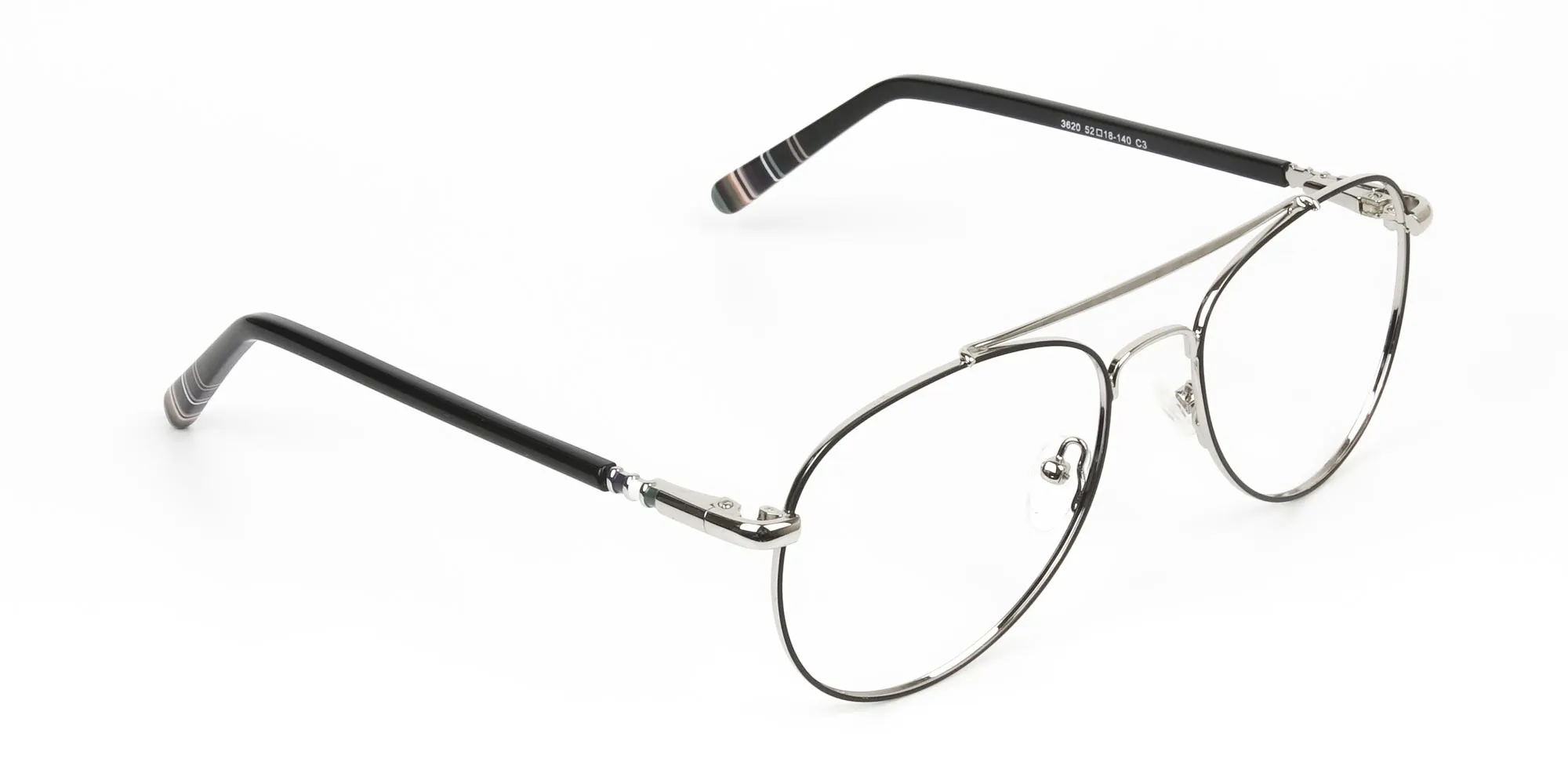 Pilot Black & Silver Fine Metal Glasses - 2