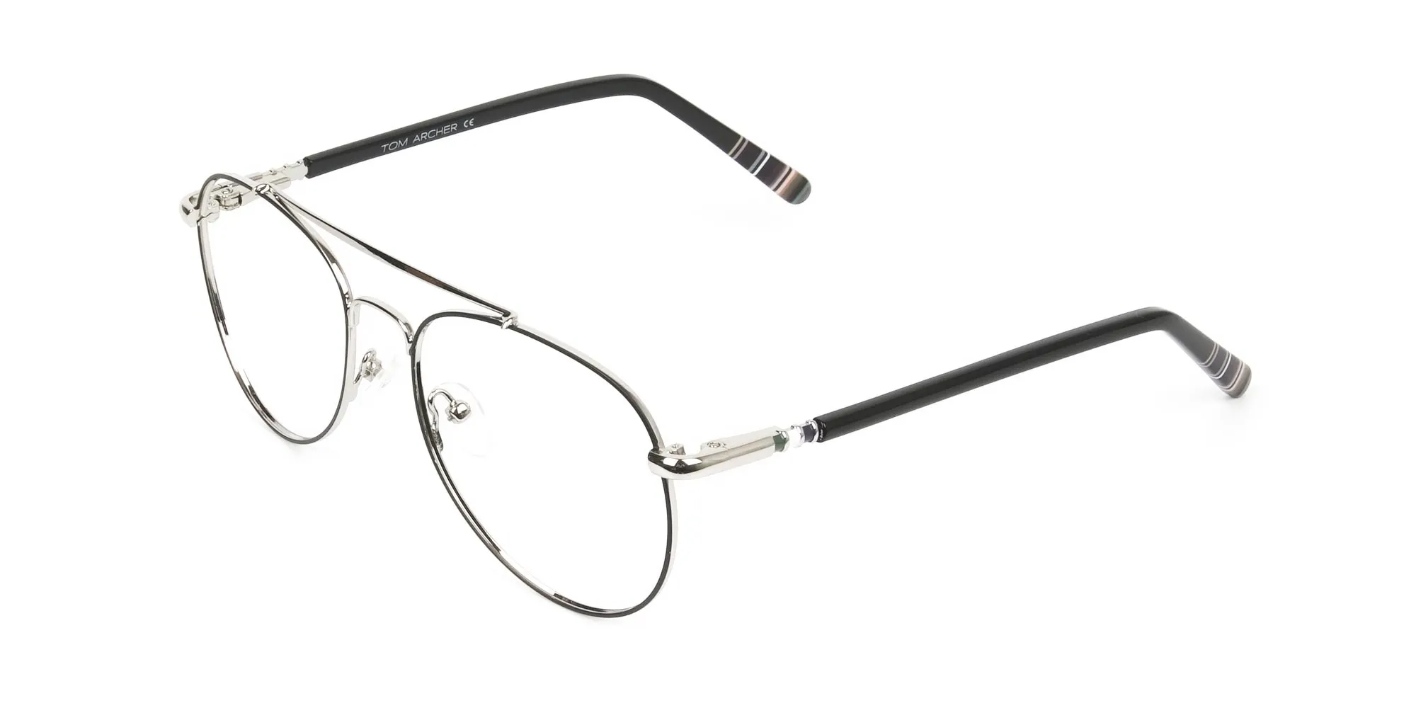 Pilot Black & Silver Fine Metal Glasses - 2