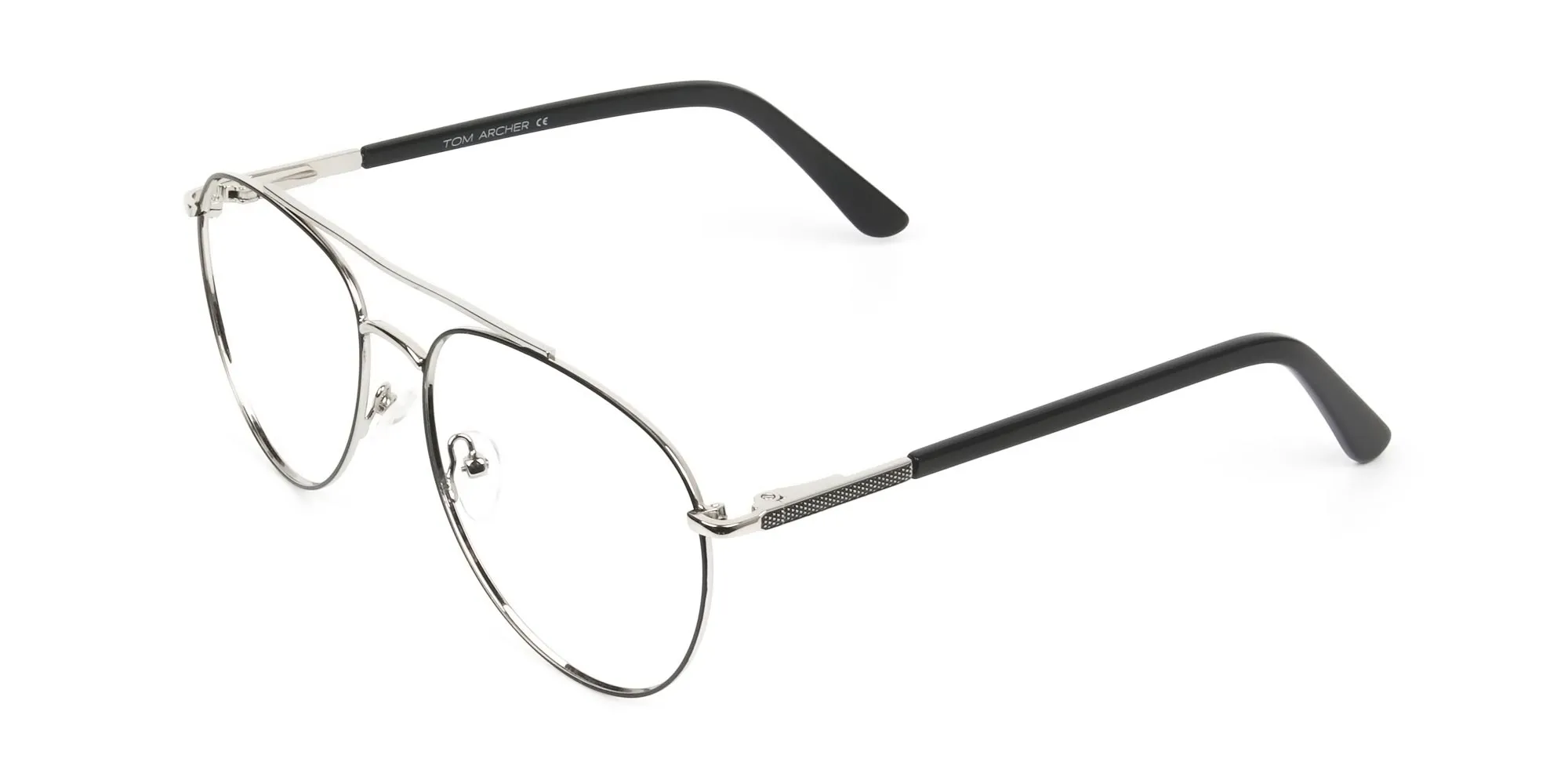 Ultralight Pilot Silver & Black Glasses - 2