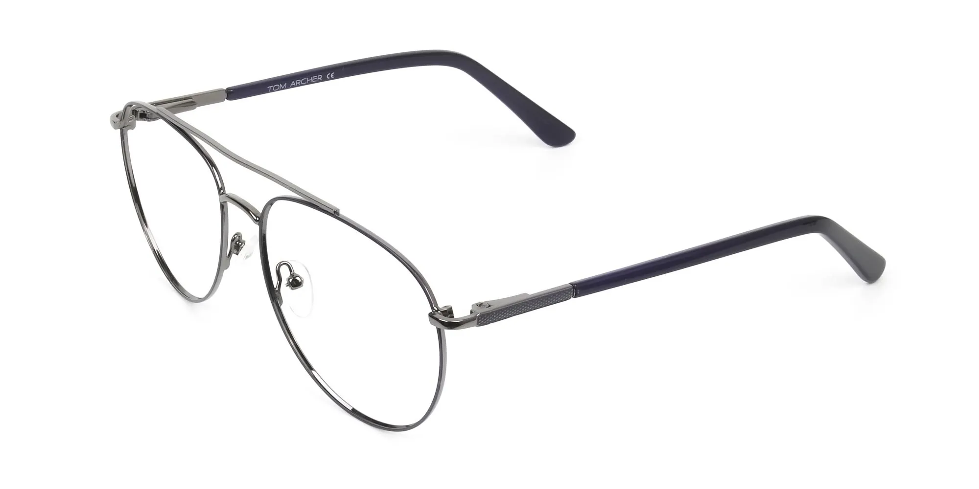 Ultralight Pilot Gunmetal Navy Blue Glasses - 3