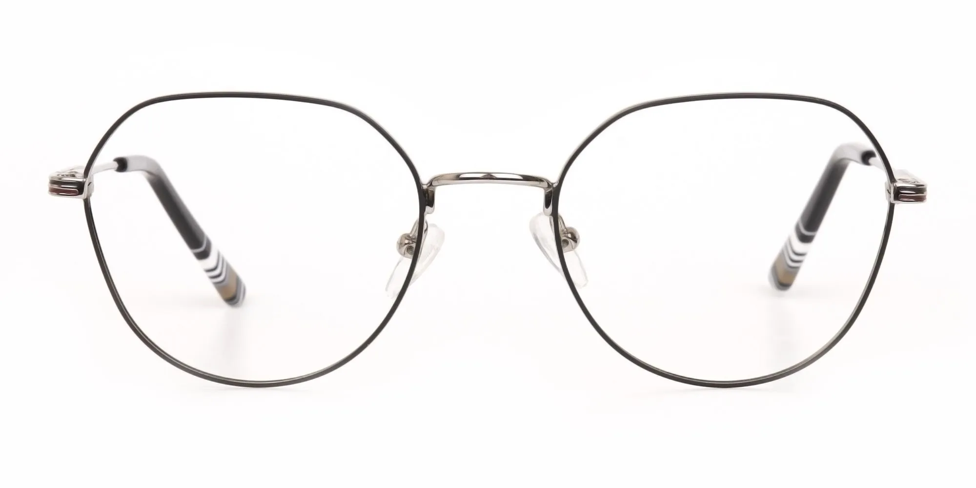 Black & Silver Wayfarer Metal Glasses in Full-Rim-2