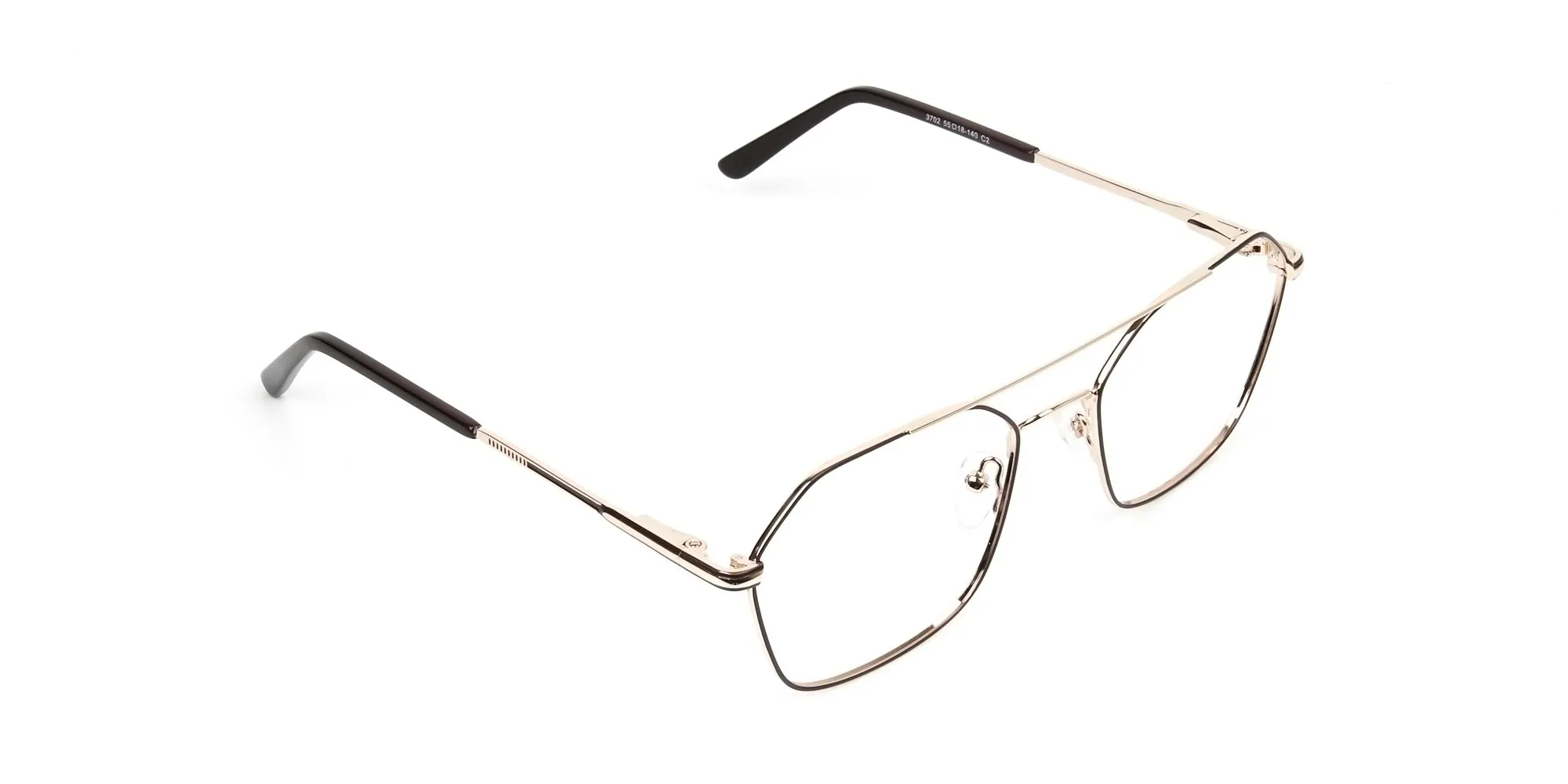 Geometric Aviator Brown & Gold Spectacles - 2