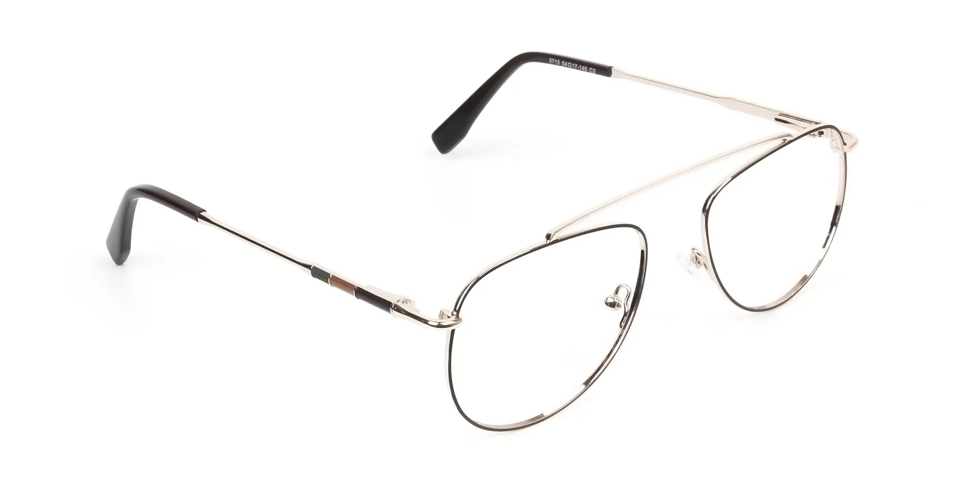 Gold & Brown Thin Metal Pilot Glasses - 2
