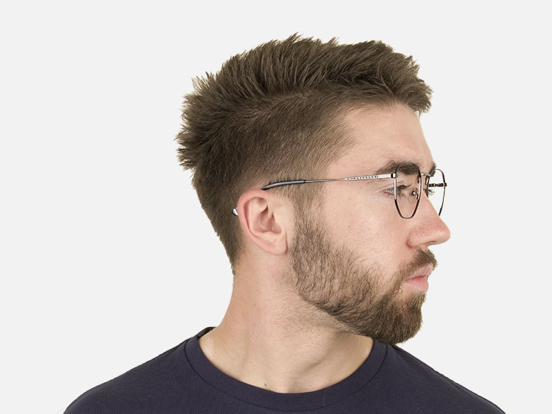 Geometric Blue Gunmetal Spectacles - 1