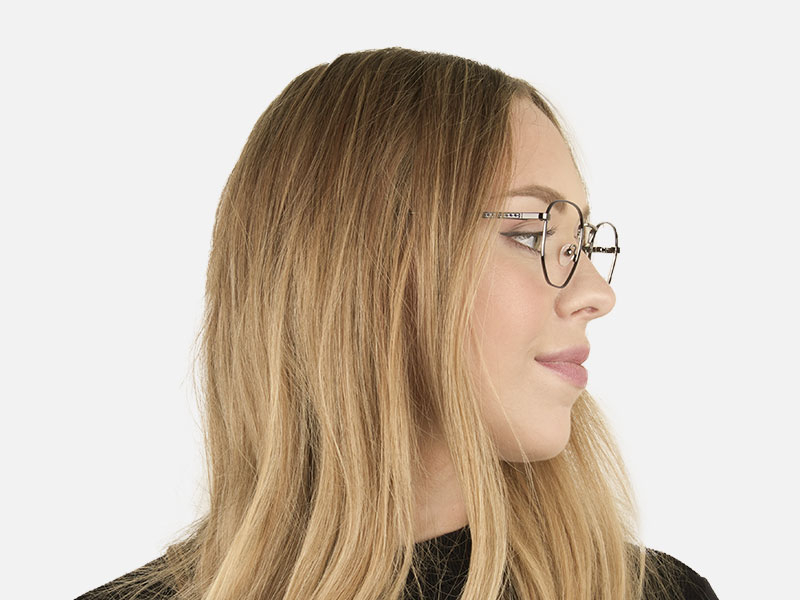 Geometric Blue Gunmetal Spectacles - 1