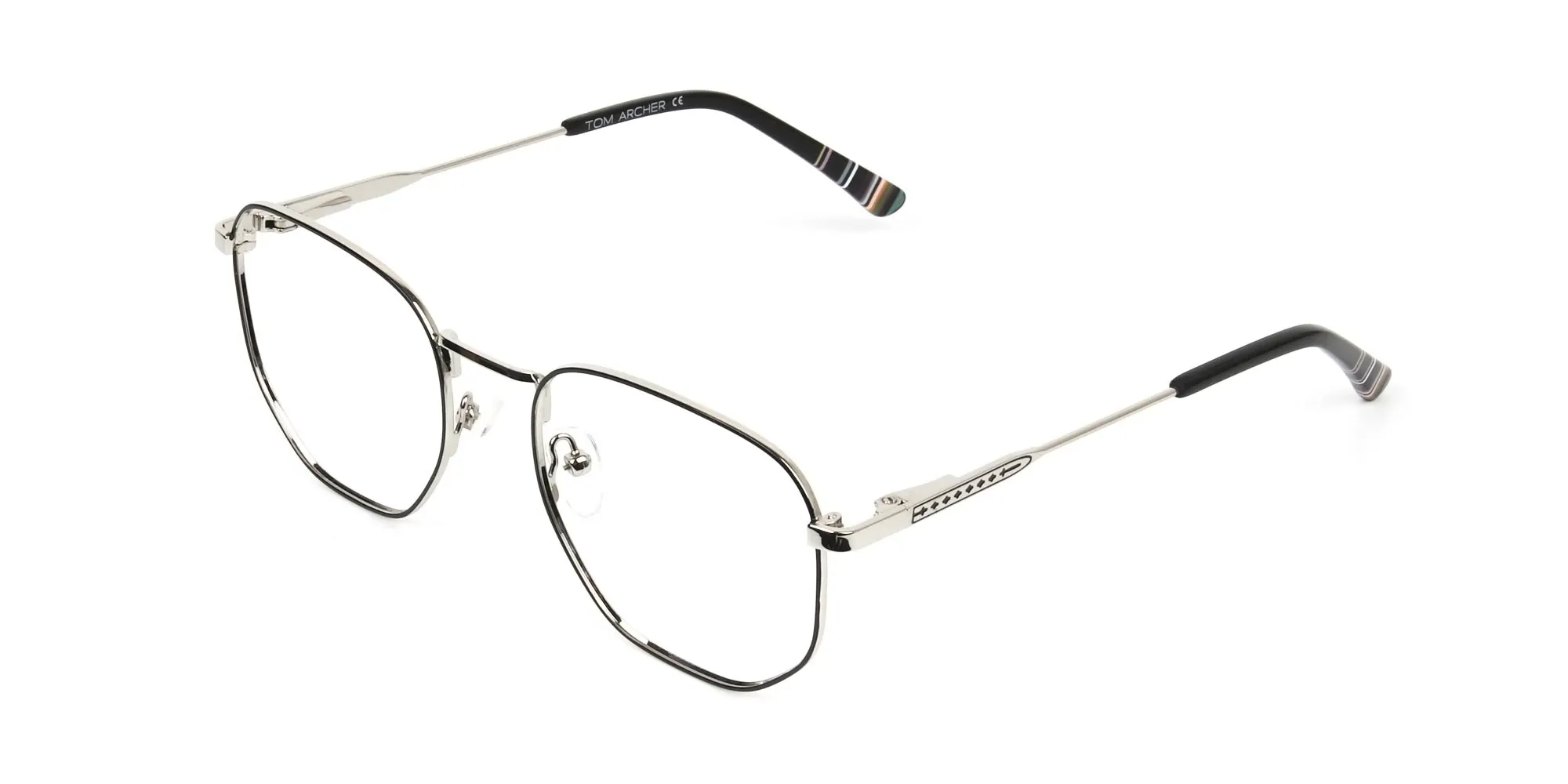 Geometric Black & Silver Spectacles - 3