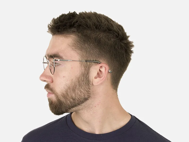 Black & Silver Weightless Metal Round Glasses - 2