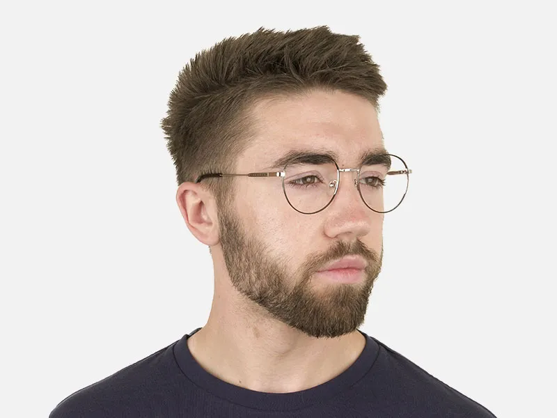 Black & Silver Weightless Metal Round Glasses - 2