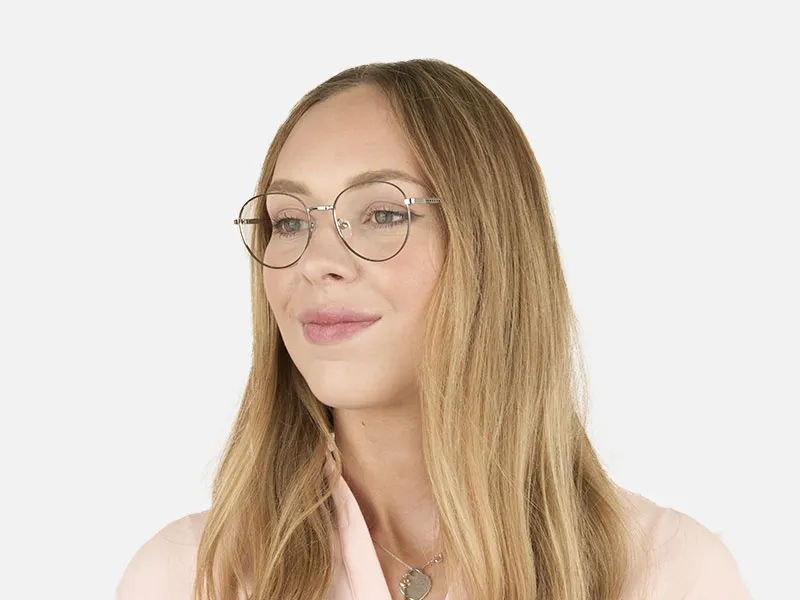Black & Silver Weightless Metal Round Glasses - 2