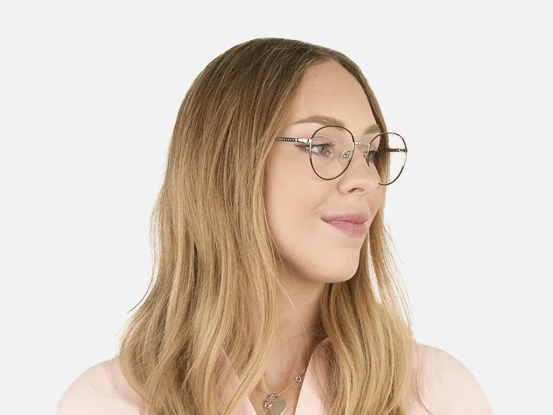 Black & Silver Weightless Metal Round Glasses - 2