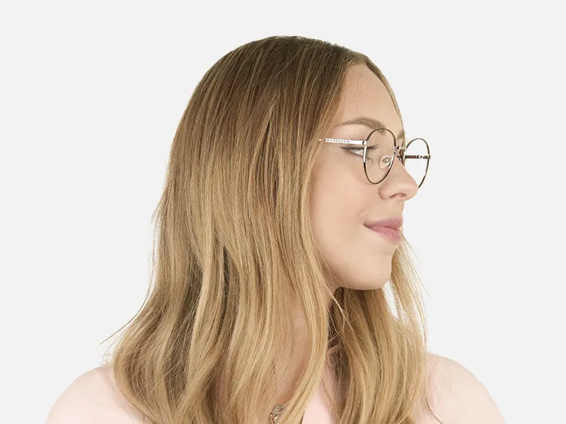 Black & Silver Weightless Metal Round Glasses - 2