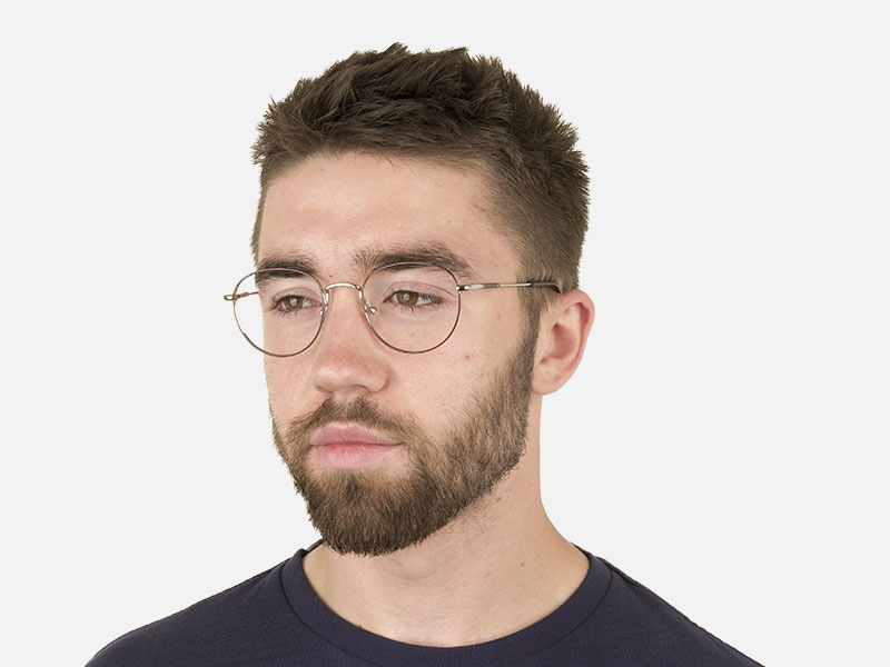 Lightweight Burgundy & Silver Round Spectacles  - 1